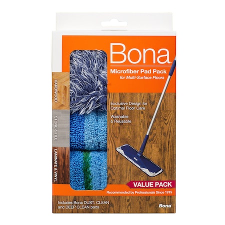 Bona Bona Microplus 15 in. Wet Microfiber Mop Pad 3 pk AX0003496